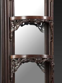 A Renaissance Revival Marble Mounted Carved and Laminated Rosewood Etagere