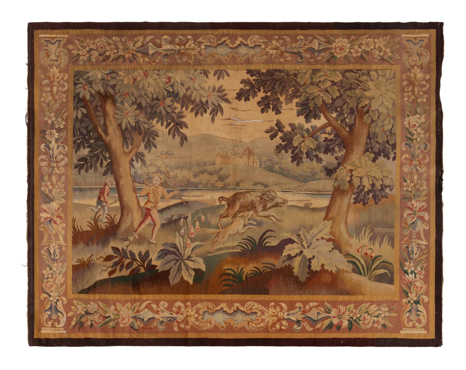 An Aubusson Style Wool Tapestry