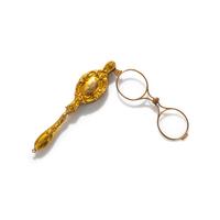 YELLOW GOLD AND DIAMOND LORGNETTE