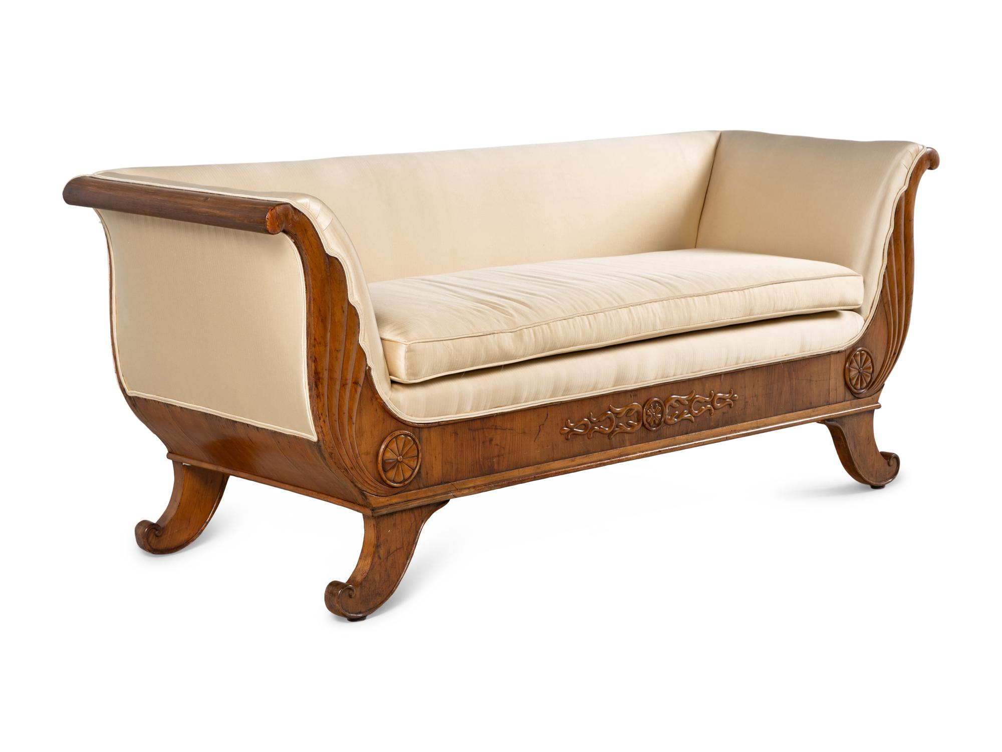 A Charles X Walnut Settee