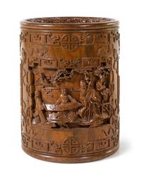 A Large Chinese Hardwood Scrollpot