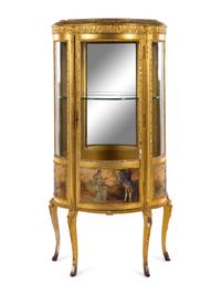 A Louis XV Style Giltwood and Vernis Martin Vitrine