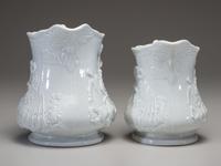 Two Millington, Astbury and Poulson White Glazed Molded Porcelain 'Colonel Elmer Ellsworth' Commemorative Pitchers