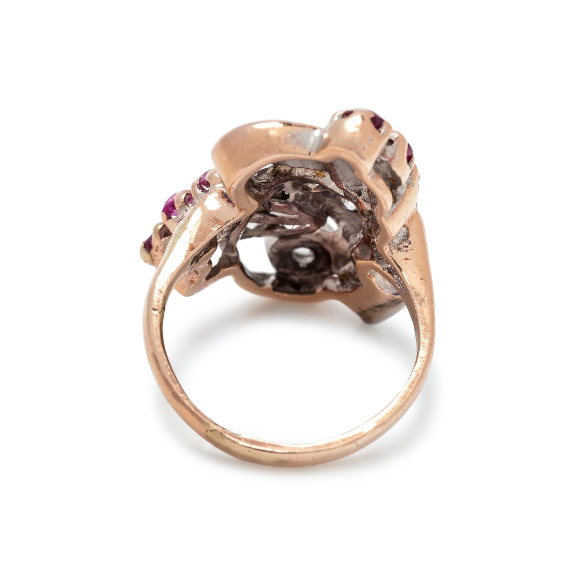 RETRO, DIAMOND AND RUBY RING