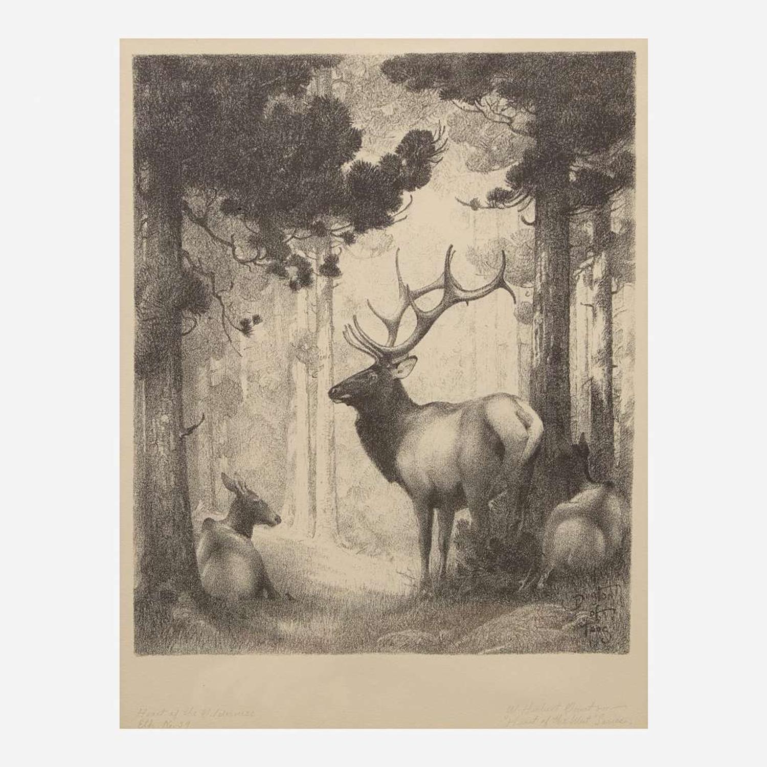 William Herbert Dunton (American, 1878-1936) Heart of the Wilderness, Elk