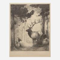 William Herbert Dunton (American, 1878-1936) Heart of the Wilderness, Elk