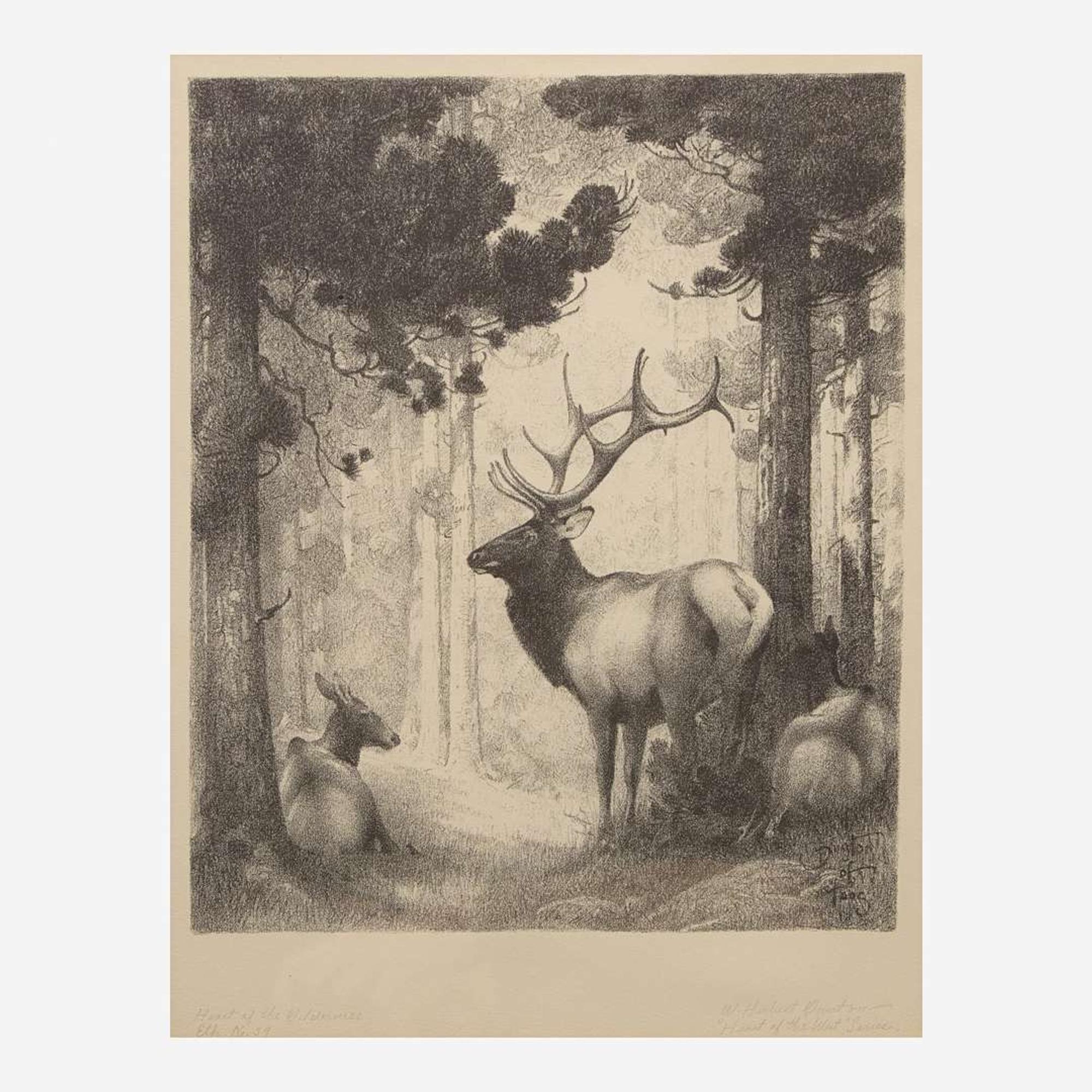 William Herbert Dunton (American, 1878-1936) Heart of the Wilderness, Elk