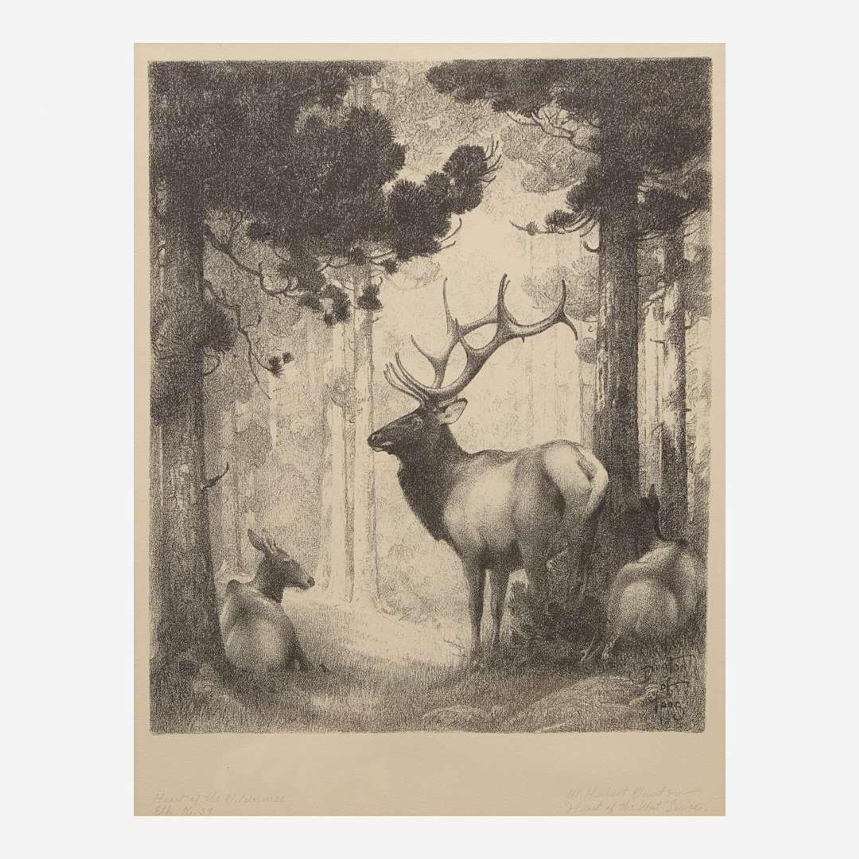 William Herbert Dunton (American, 1878-1936) Heart of the Wilderness, Elk