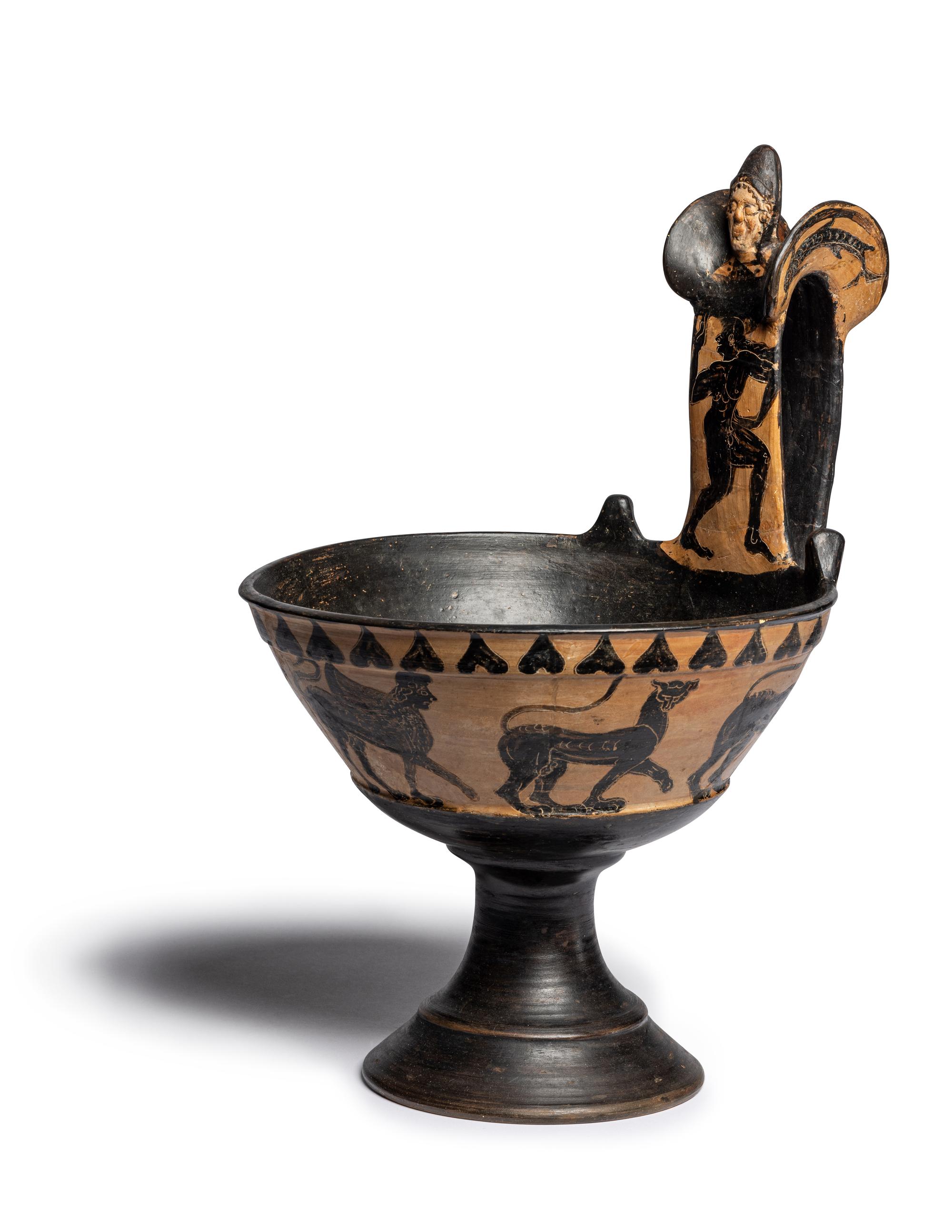 An Etruscan Black-figured Kyathos