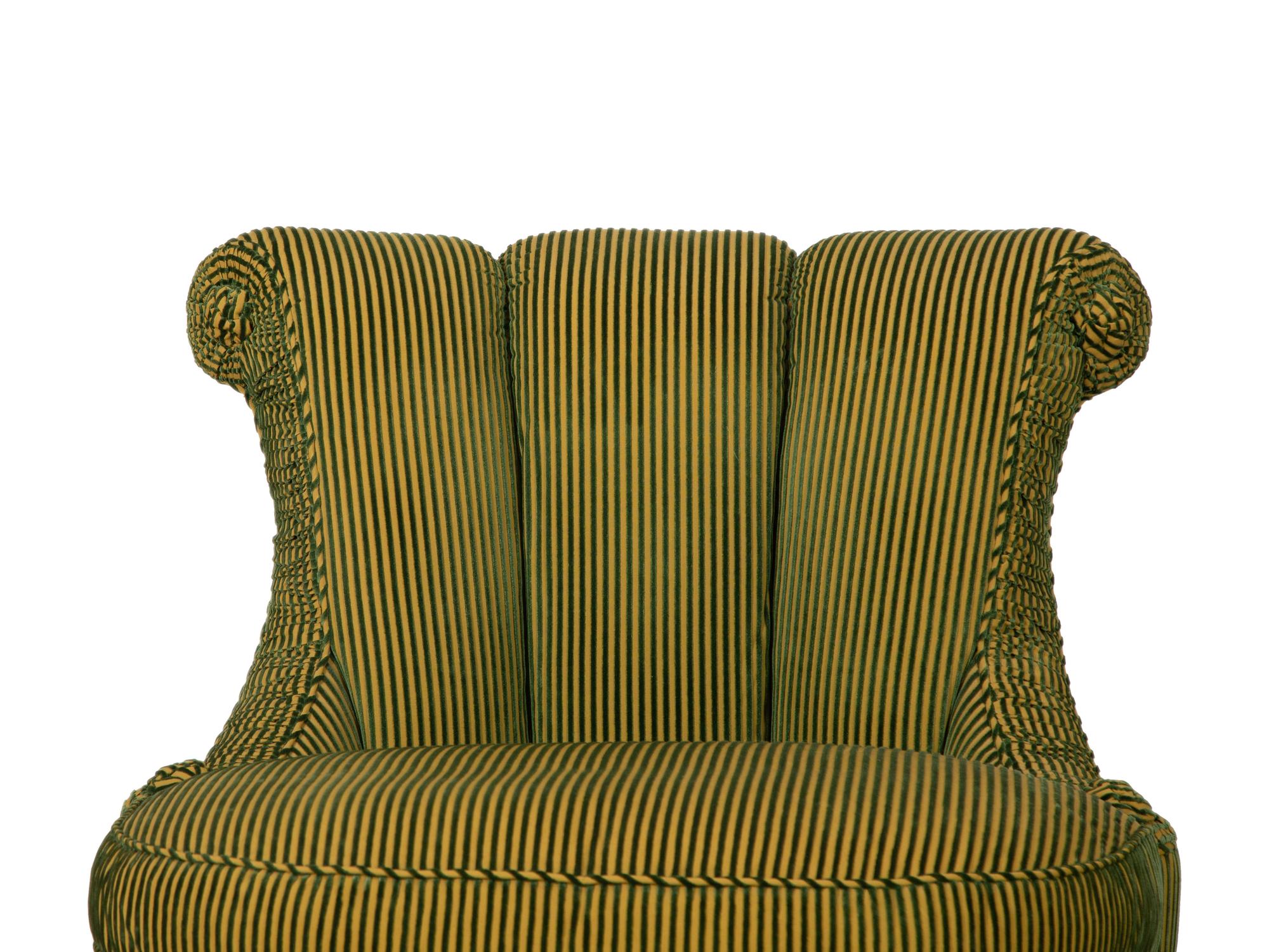 A Pair of Scroll-back Slipper Chairs