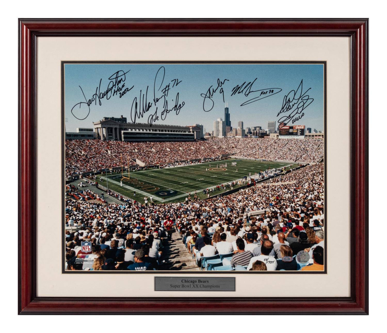 A 1985 Chicago Bears Signed Autograph Soldier Field Photo,
