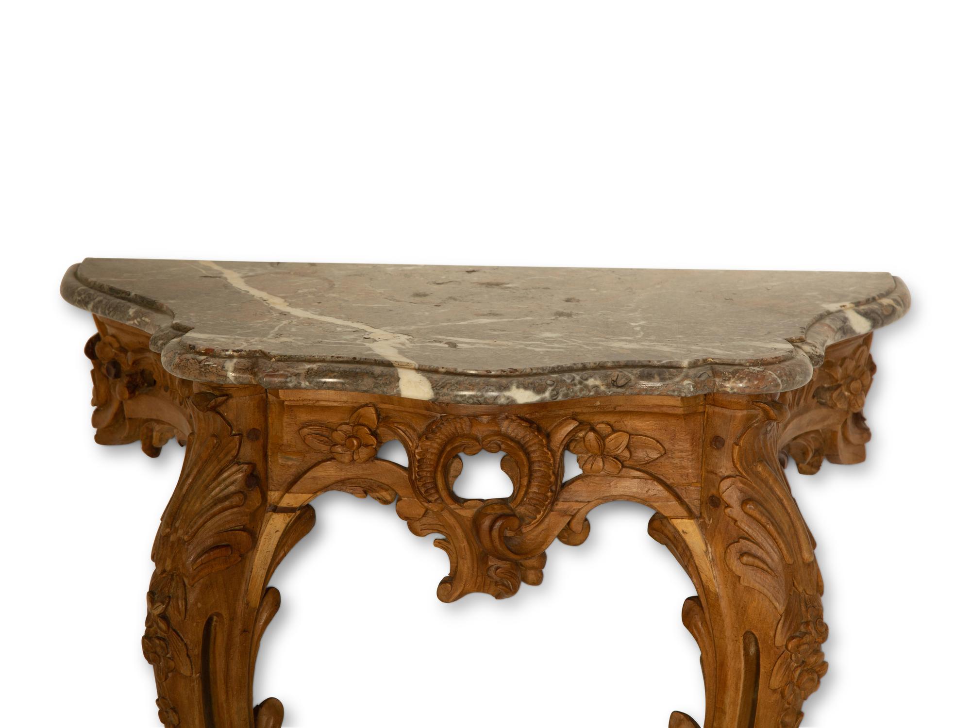 A Louis XV Style Marble-Top Console Table