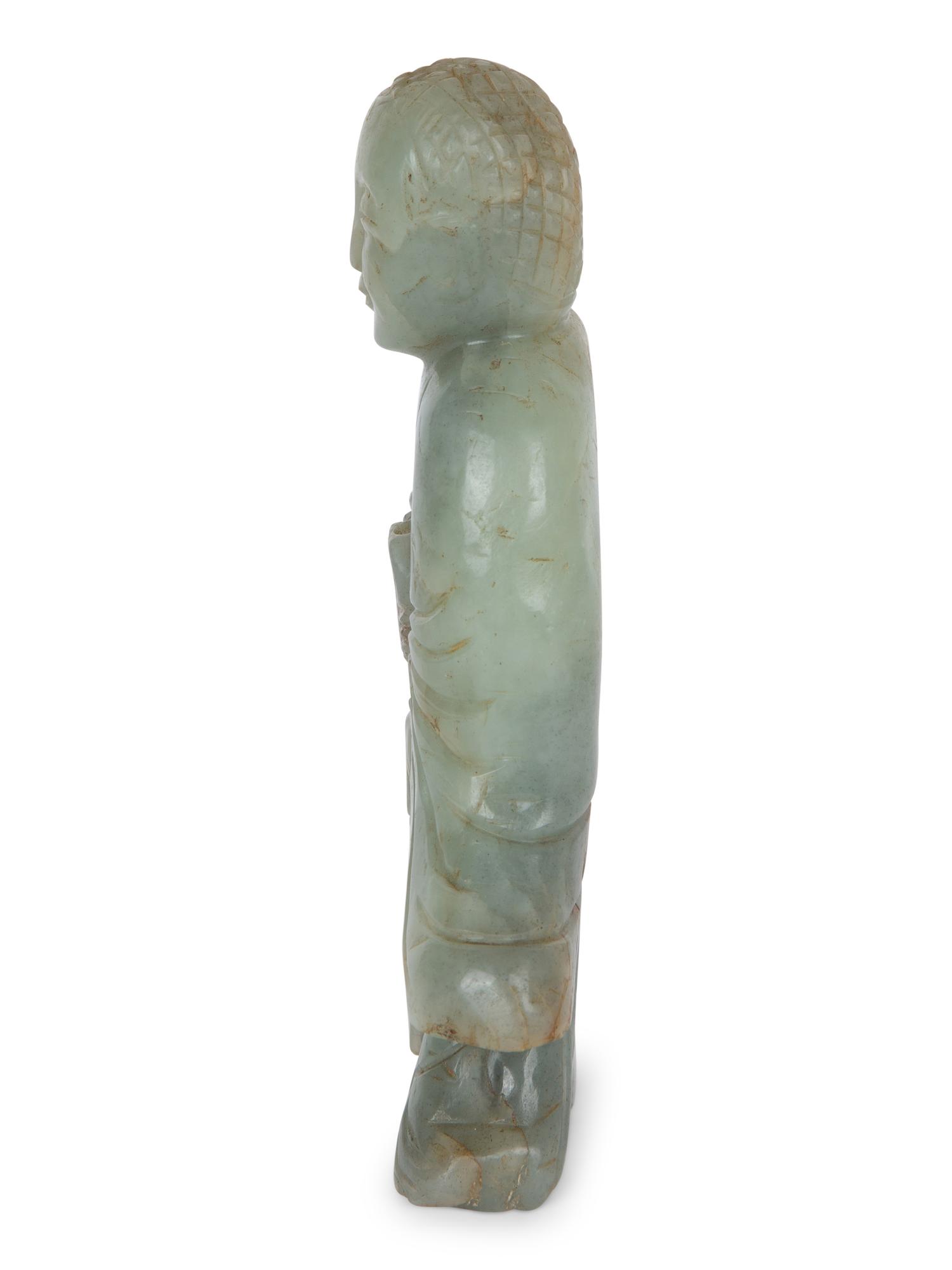A Chinese Carved Jade Monk — 19TH CENTURY