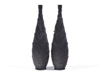A Pair of Bronze Vases