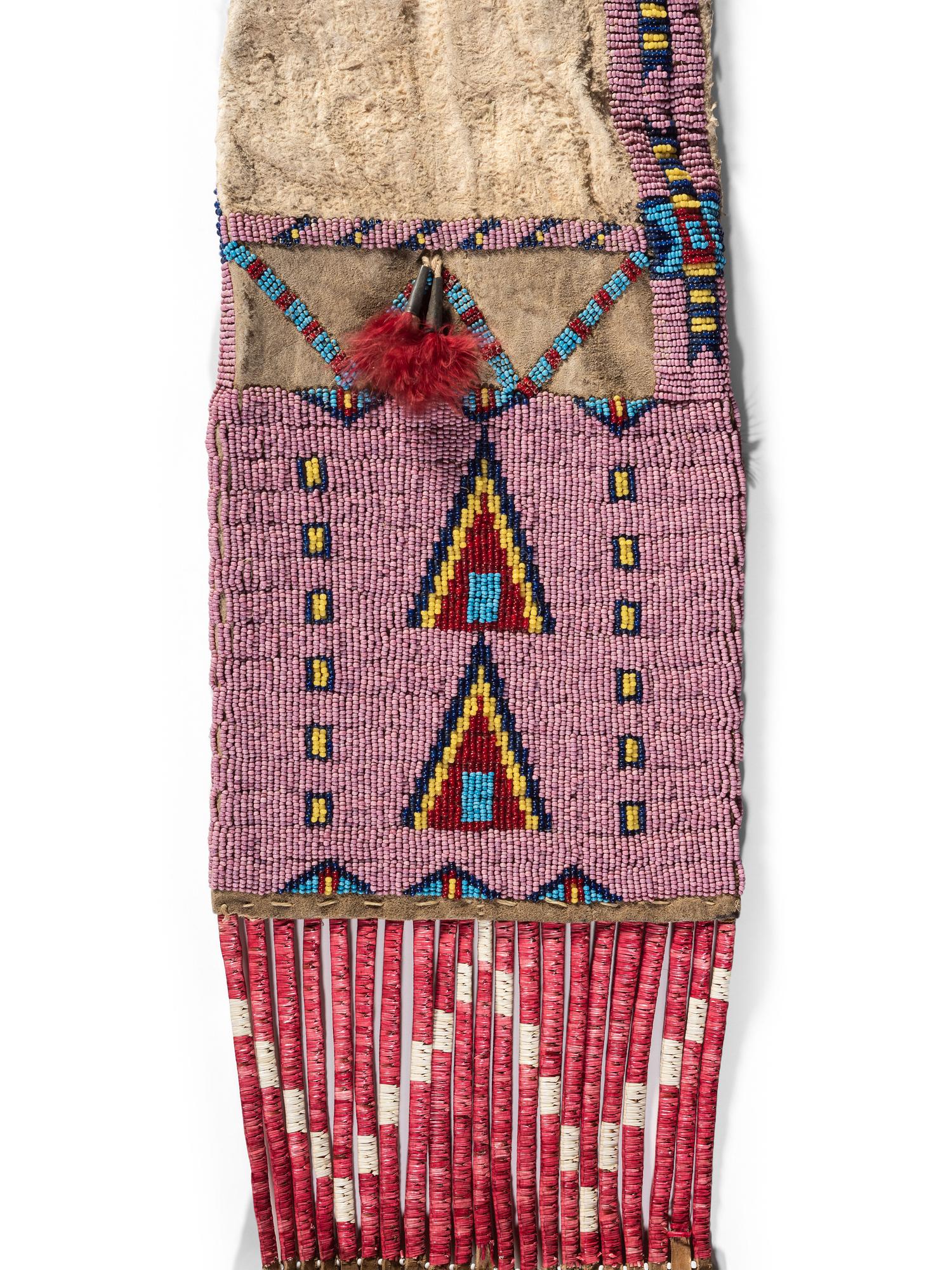 Sioux Beaded Hide Tobacco Bag