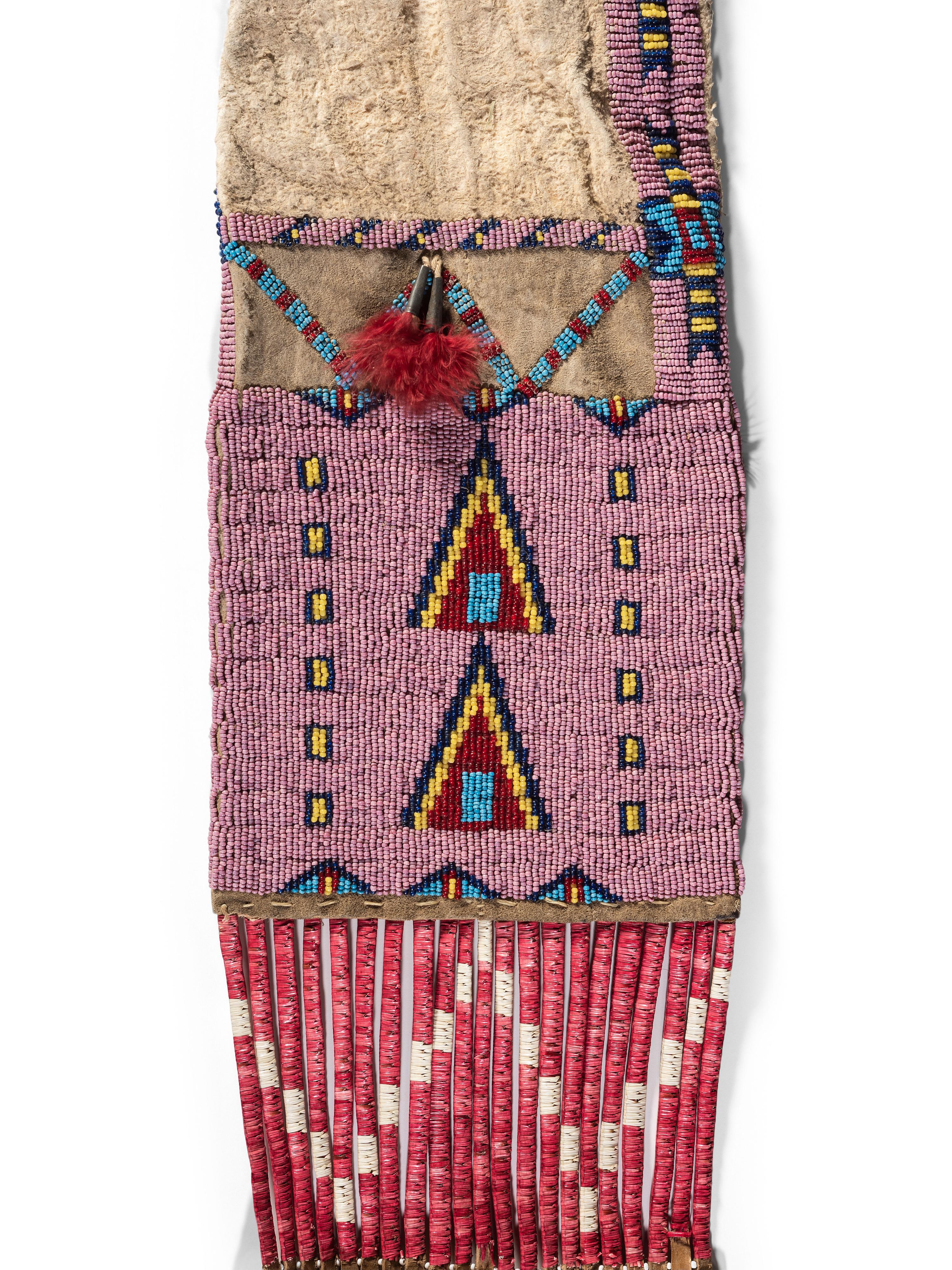 Sioux Beaded Hide Tobacco Bag