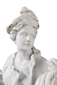 A Set of Four Monumental Carved Marble Garden Herms Allegorical of the Four Seasons
