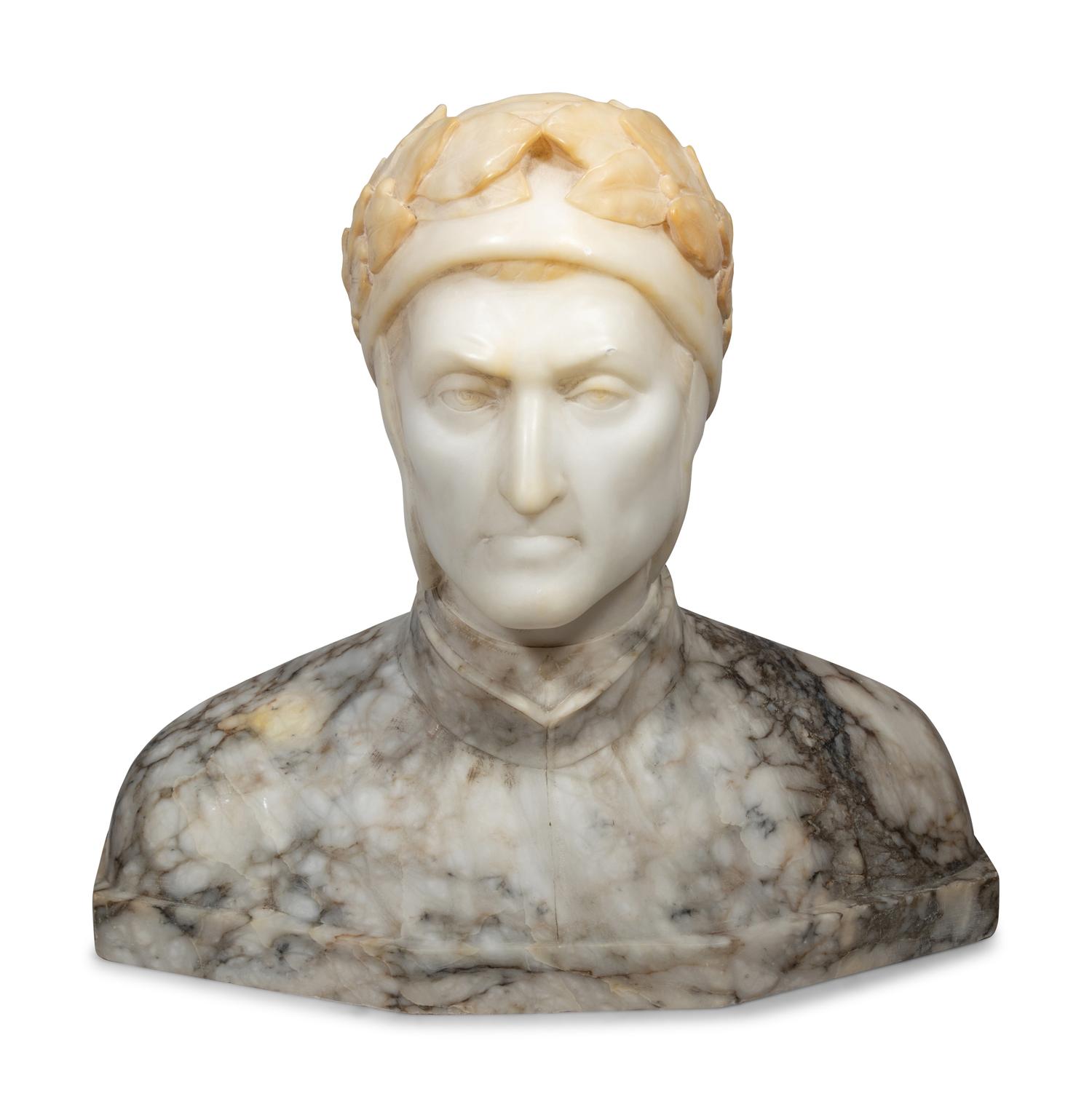 An Italian Alabaster Bust of Dante Alighieri