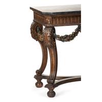 An Italian Carved and Painted Marble-Top Pier Table and Pier Mirror