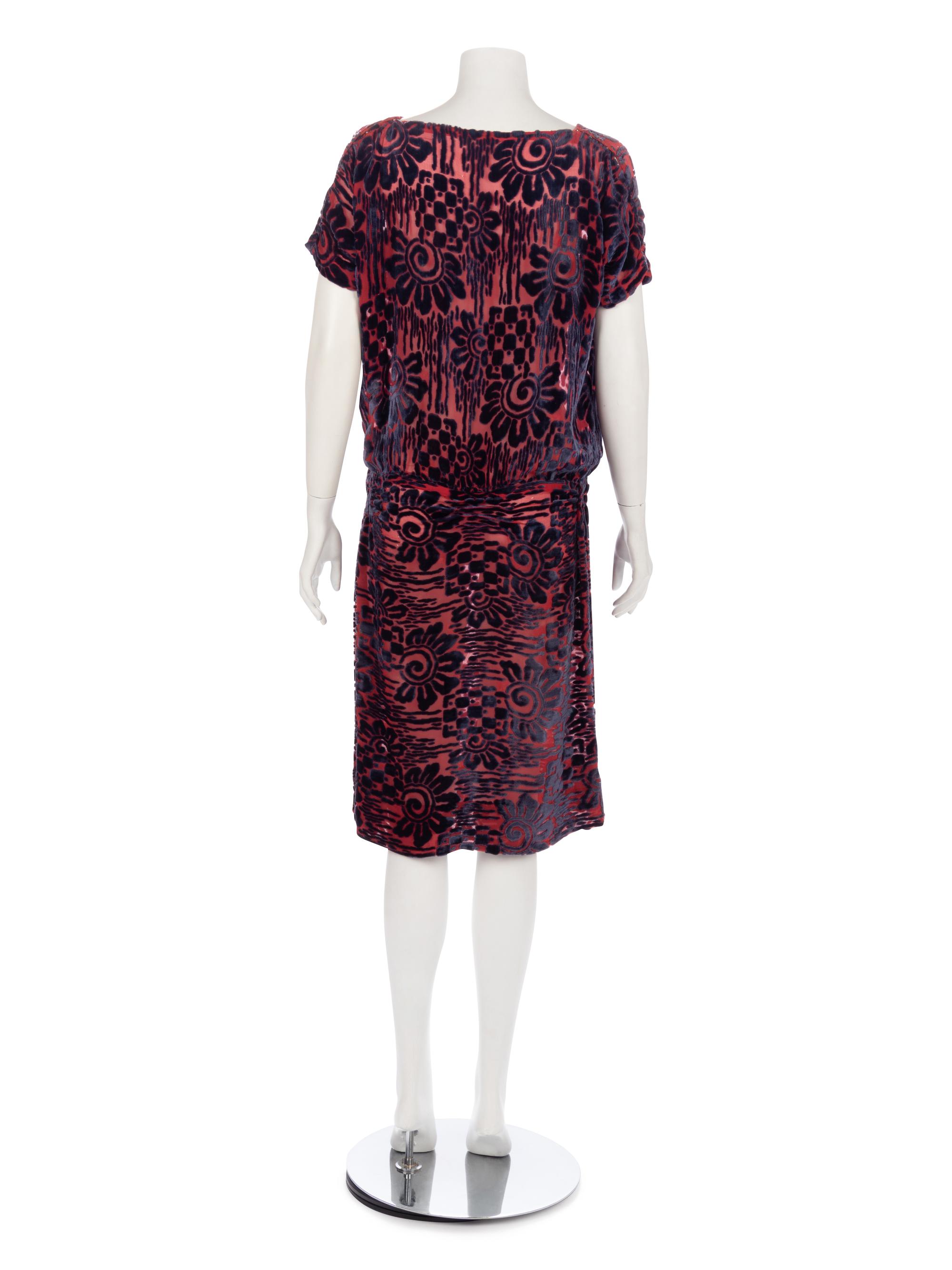 Voided Velvet Flapper Dress, 1920s