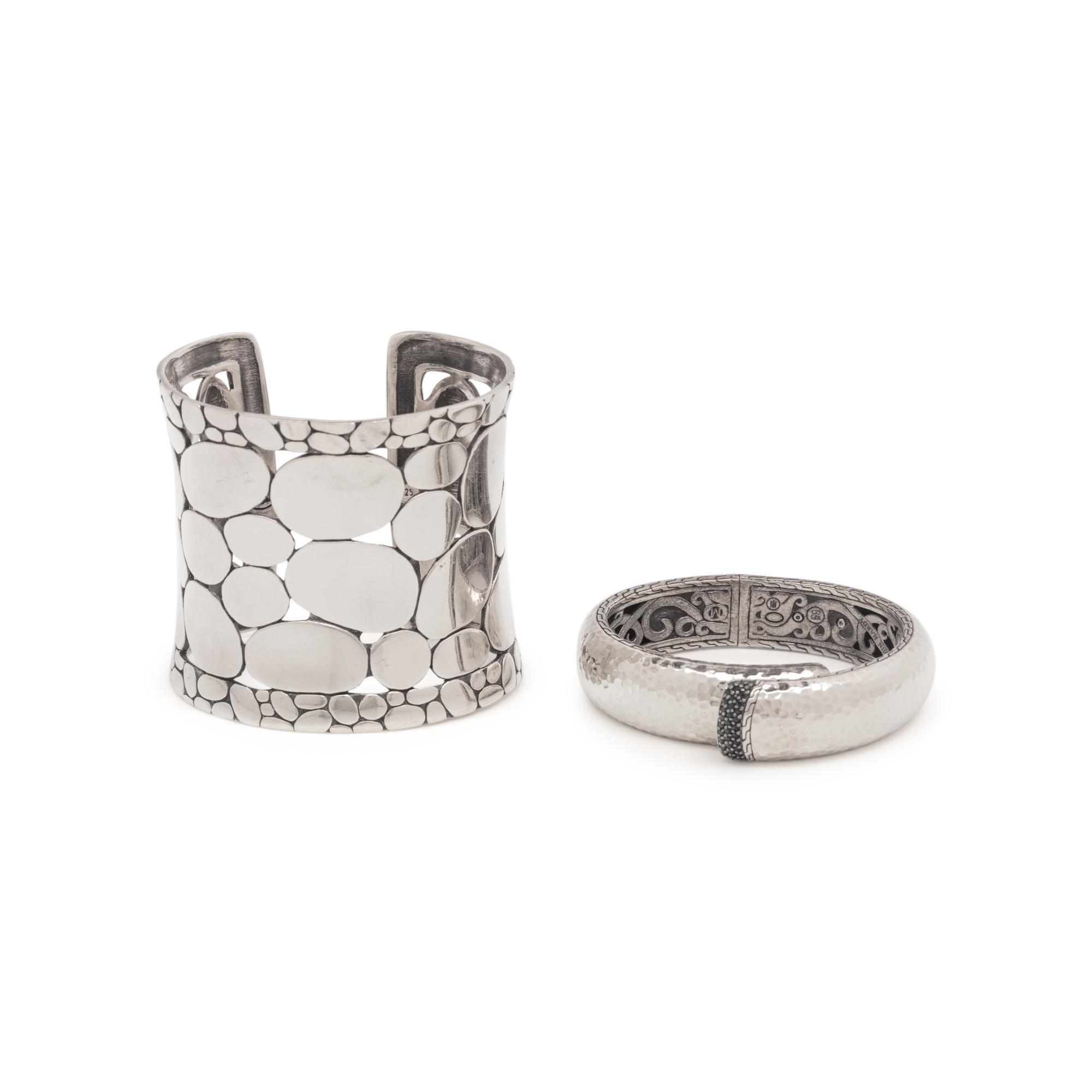 Two Sterling Silver Bracelets by John Hardy