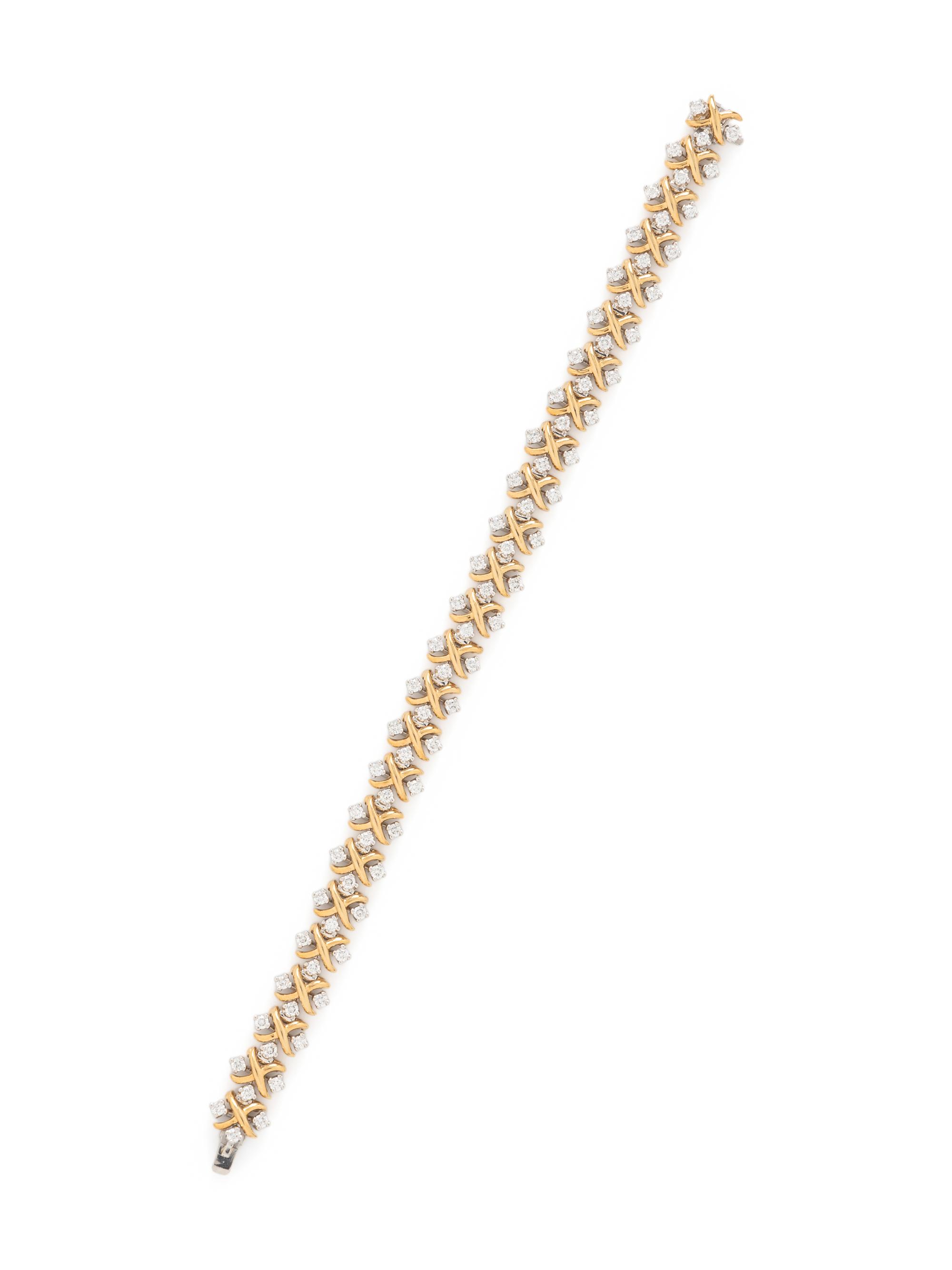 TIFFANY & CO., SCHLUMBERGER, YELLOW GOLD AND DIAMOND 'LYNN' BRACELET