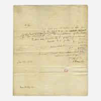 [Hamilton, Alexander] [First Bank of the United States] Autograph Letter, signed