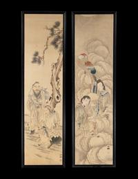 Two Korean Ink and Color Paintings