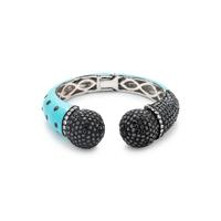 DIAMOND SIMULANT AND ENAMEL CUFF BRACELET