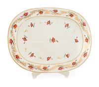 An English Porcelain Painted and Parcel-Gilt Meat Platter