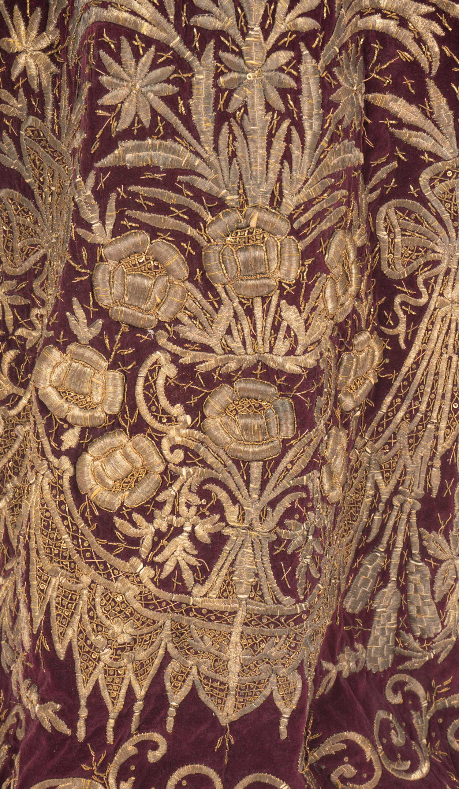 A Metallic Thread Embroidered Gown