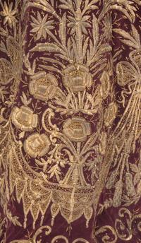 A Metallic Thread Embroidered Gown