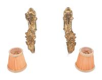 A Pair of French Gilt Bronze Single-Light Sconces