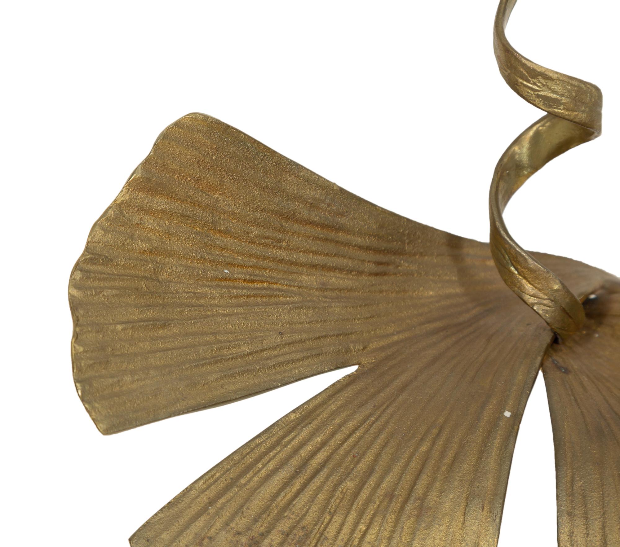 A Pair of Marc Bankowsky Bronze Ginko Candlesticks