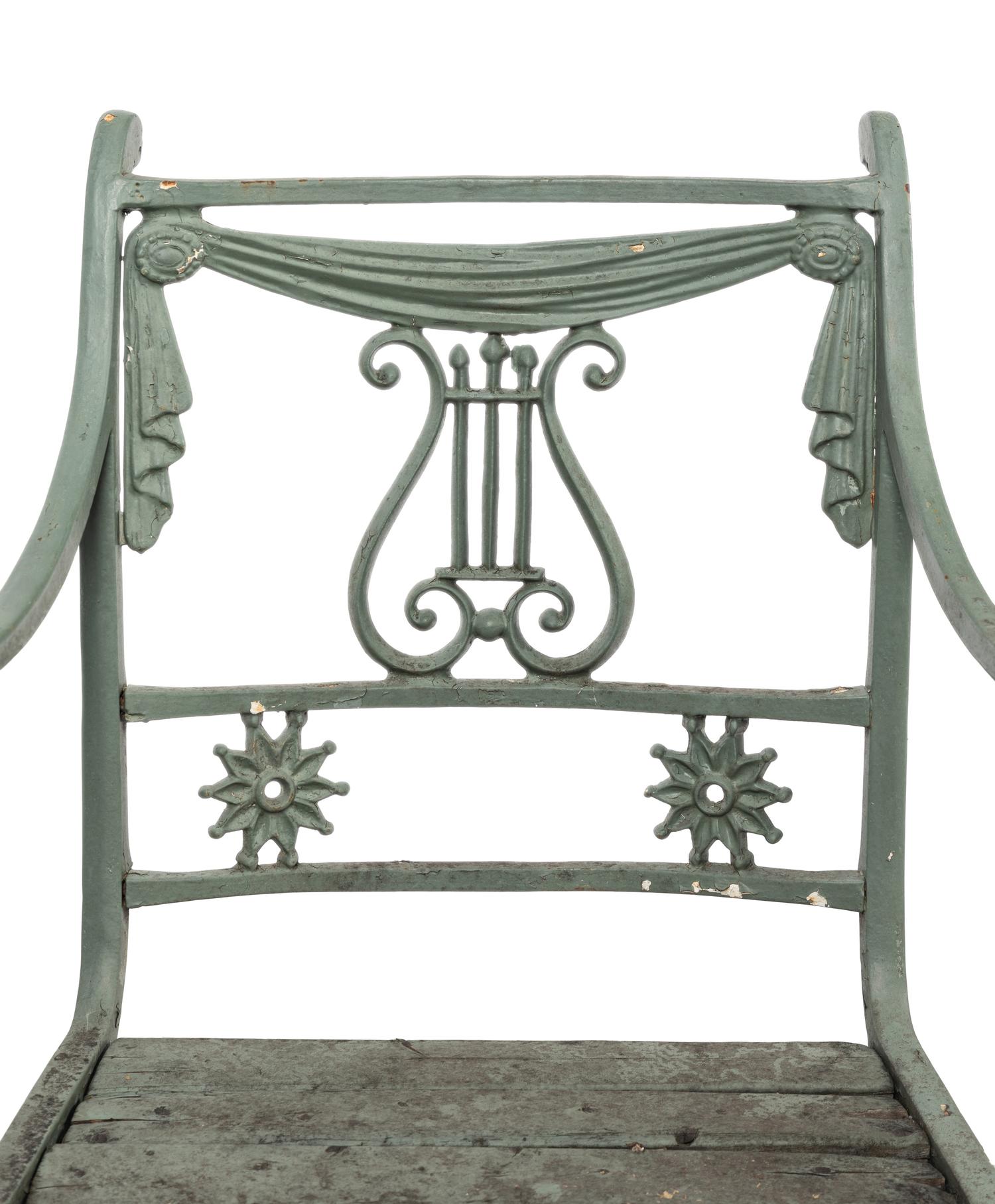 A Painted Metal Garden Furniture Suite