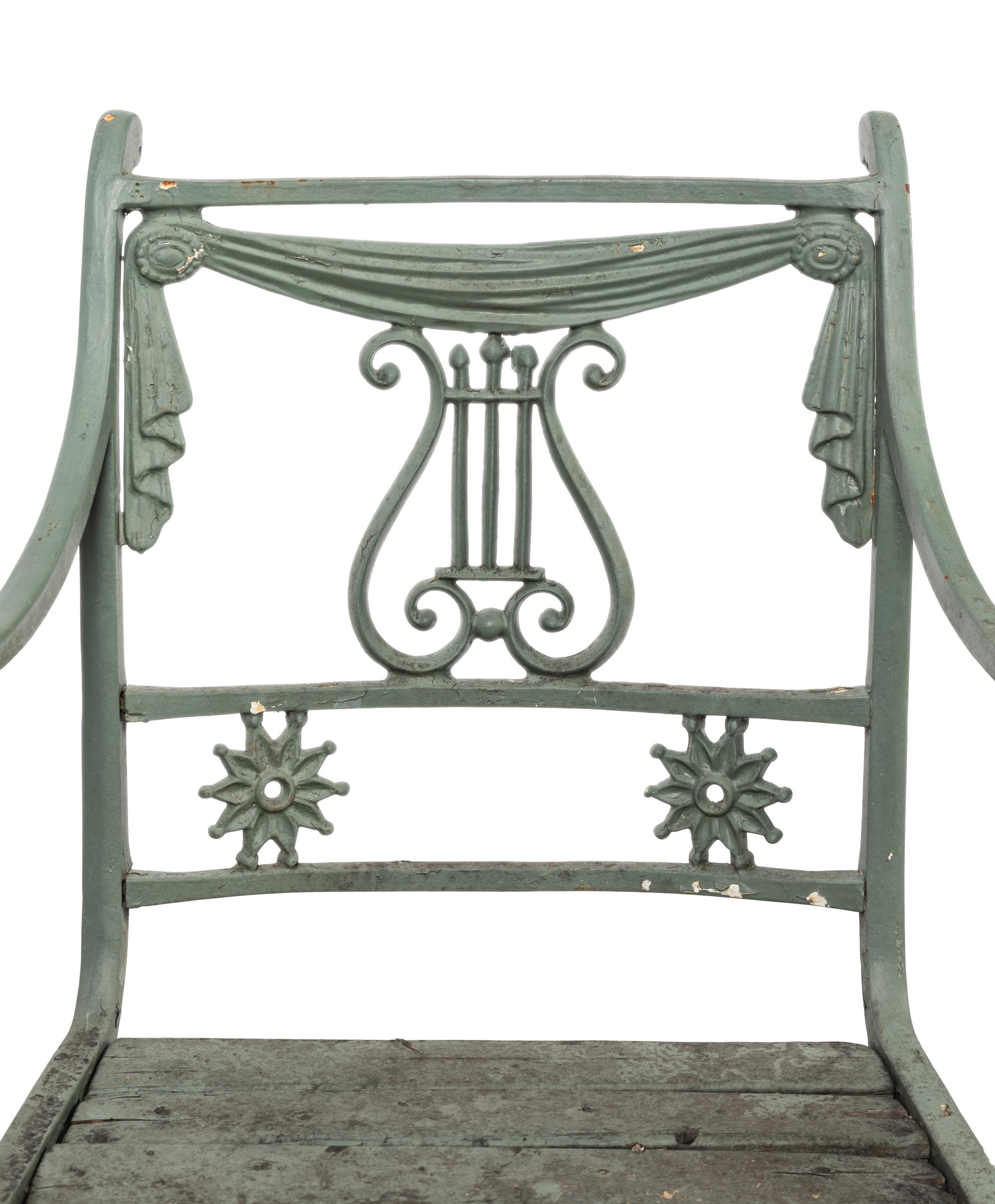 A Painted Metal Garden Furniture Suite