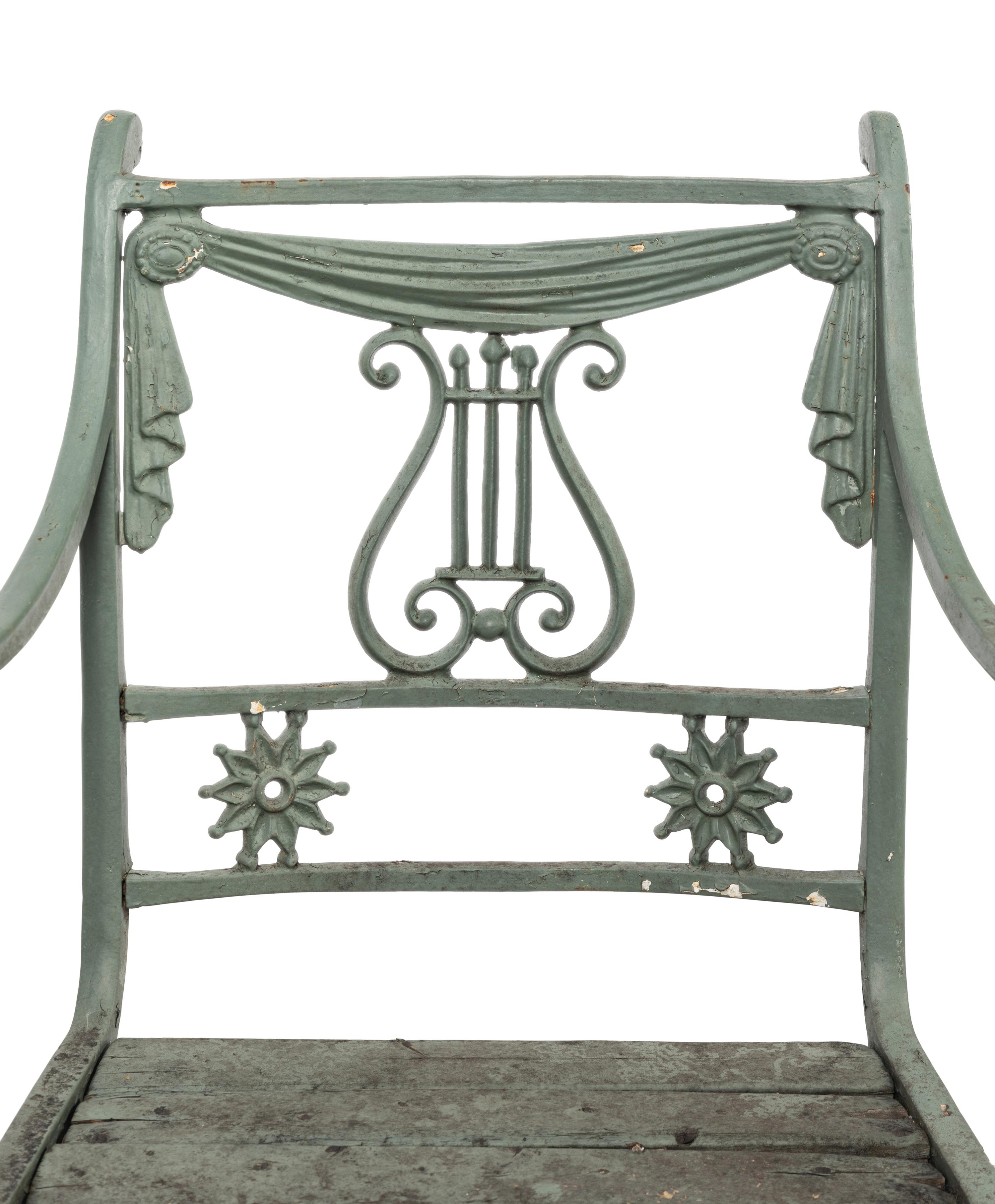 A Painted Metal Garden Furniture Suite