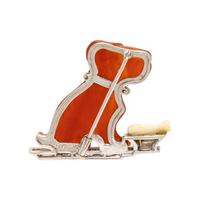 Cartier, Carnelian, Diamond, Onyx, and Platinum Dog Brooch