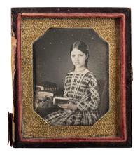 [EARLY PHOTOGRAPHY]. 5 sixth plate images featuring studious individuals, mostly children.
