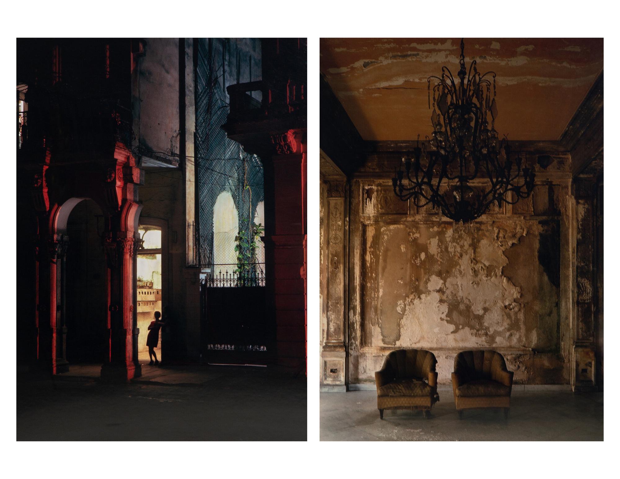 A pair of photographs ( Isabella's Two chairs, 1999; and Woman in Doorway, 1999 )