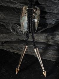 Silver Bolo, with Jet and Shell Mosaic Inlay