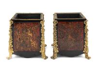 A Pair of Napoleon III Gilt Bronze and Boulle Marquetry Jardinières
