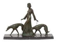 Salvatore Melani, (Italian, 1902-1934), Woman with Greyhounds