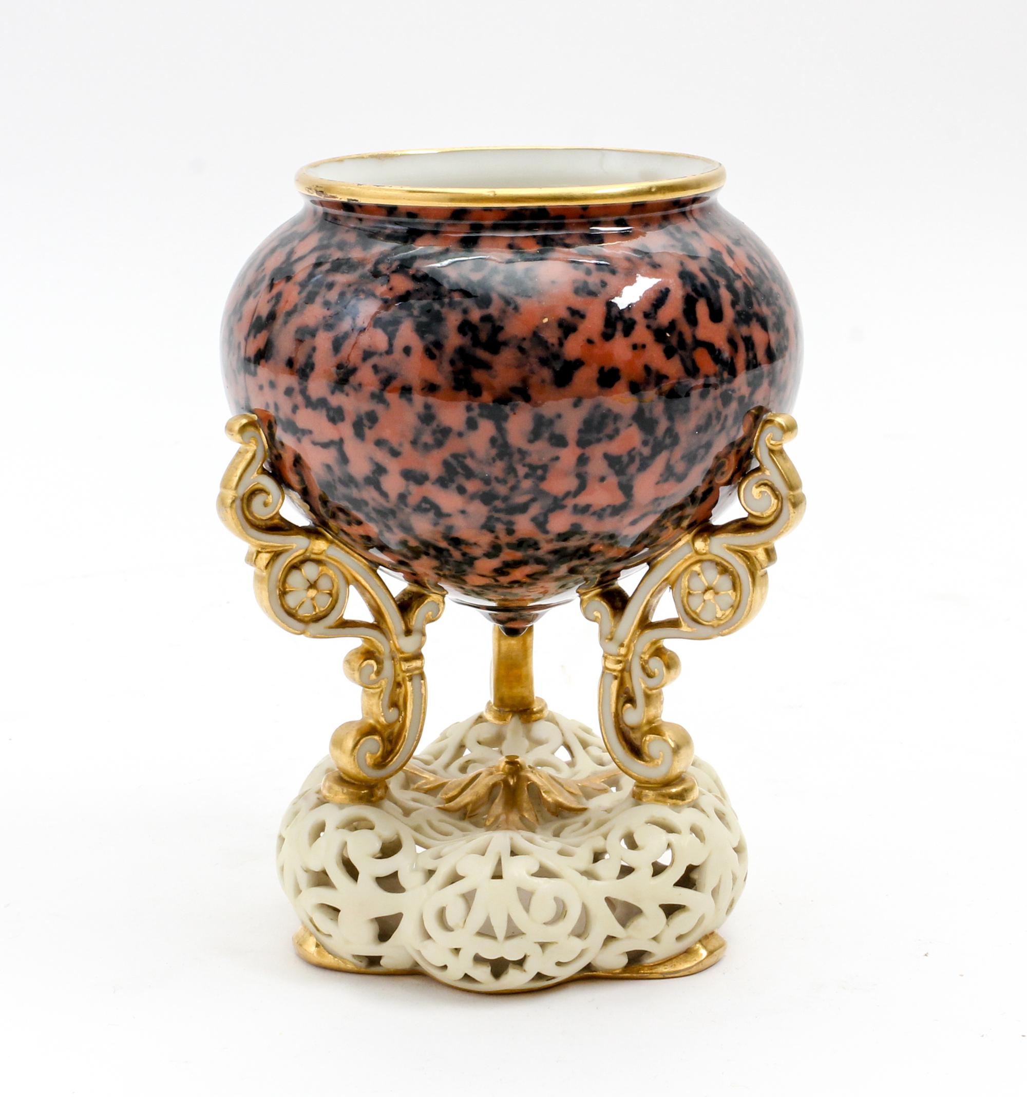 A Grainger's Worcester Porcelain Vase Height 5 1/4 inches. — 19TH CENTURY