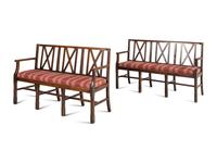 A Pair of English Mahogany Hall Benches