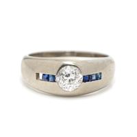 DIAMOND AND SAPPHIRE RING