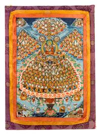 A Tibetan Thangka 28 1/2 x 19 1/4 inches (image). — 19TH/20TH CENTURY