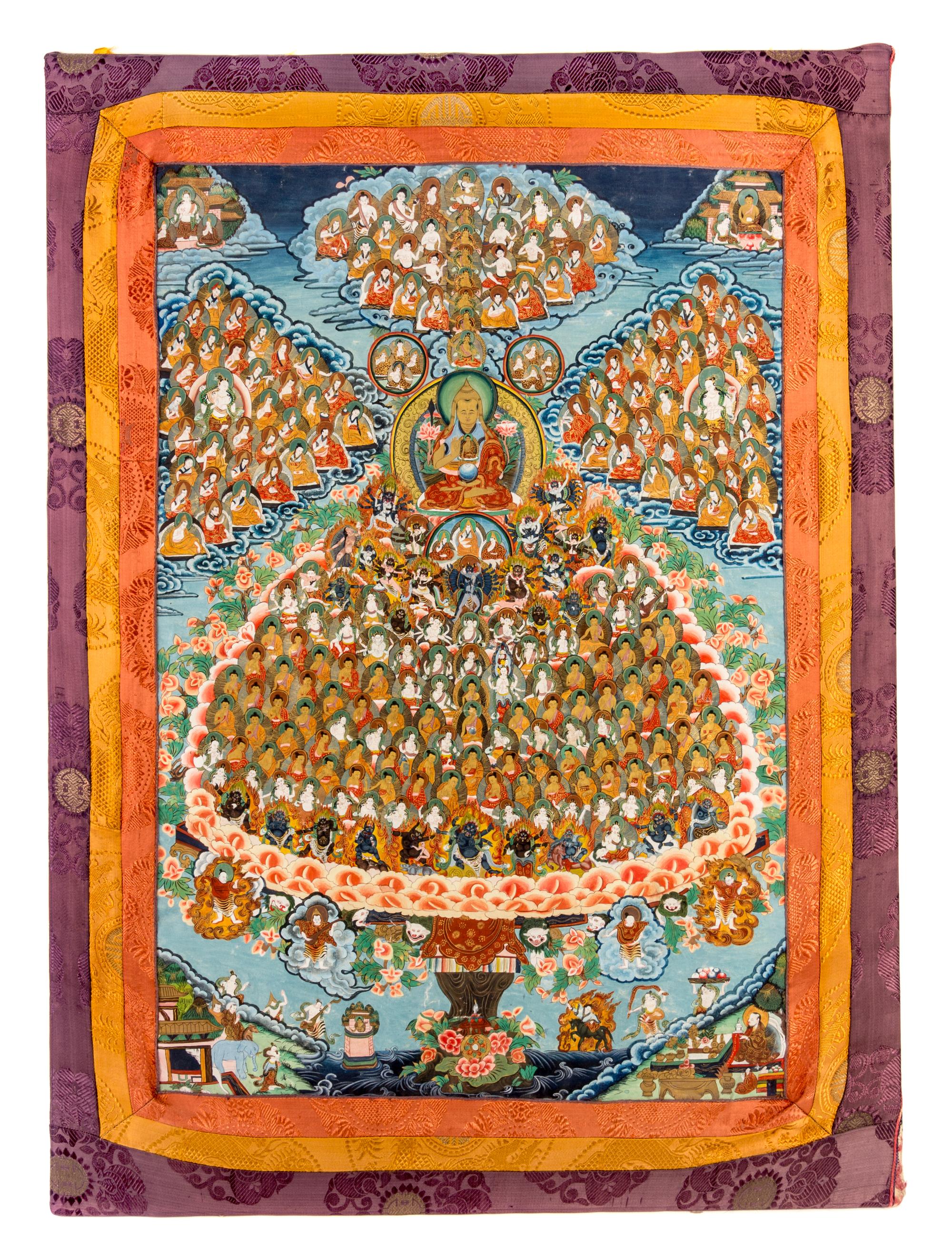 A Tibetan Thangka 28 1/2 x 19 1/4 inches (image). — 19TH/20TH CENTURY