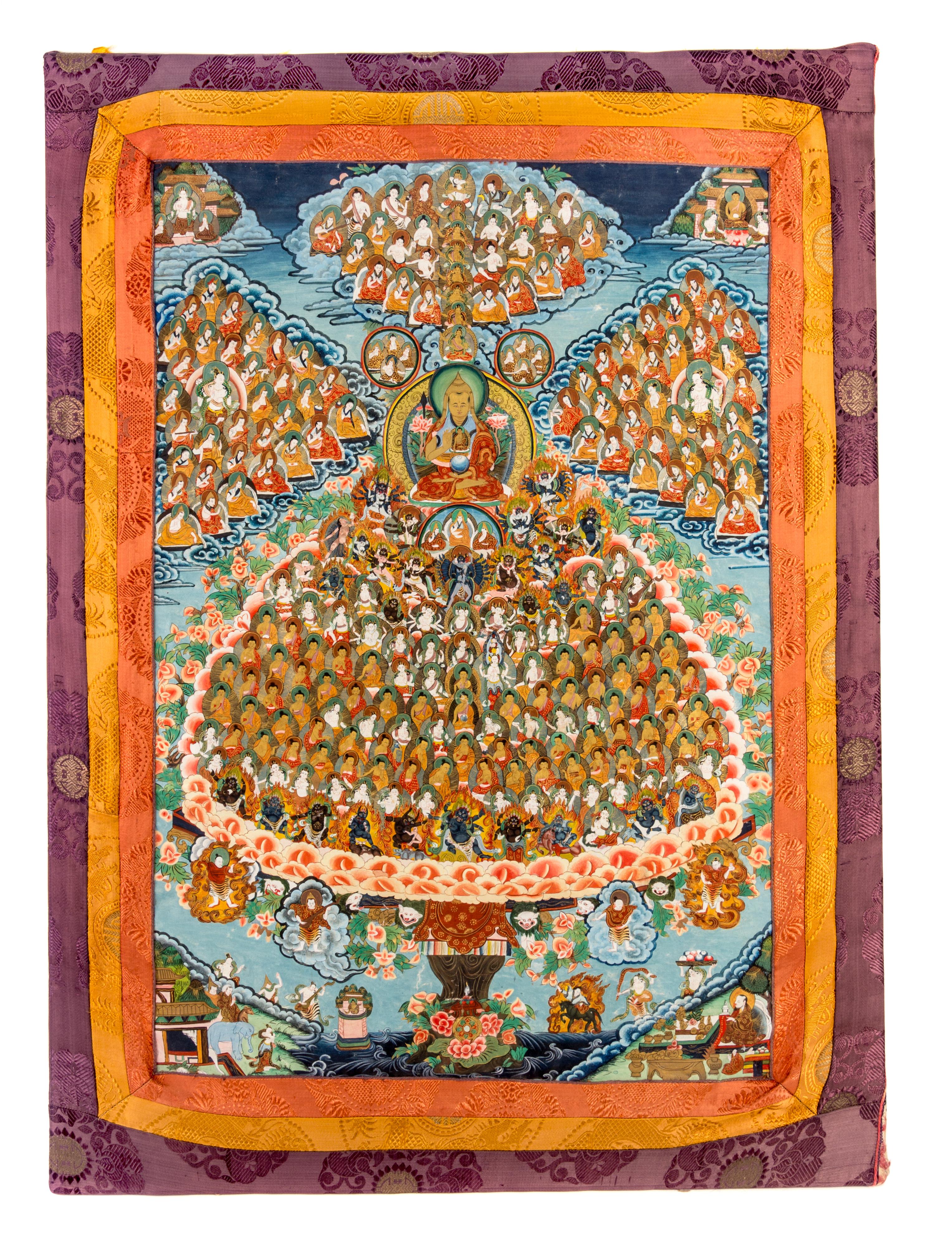 A Tibetan Thangka 28 1/2 x 19 1/4 inches (image). — 19TH/20TH CENTURY