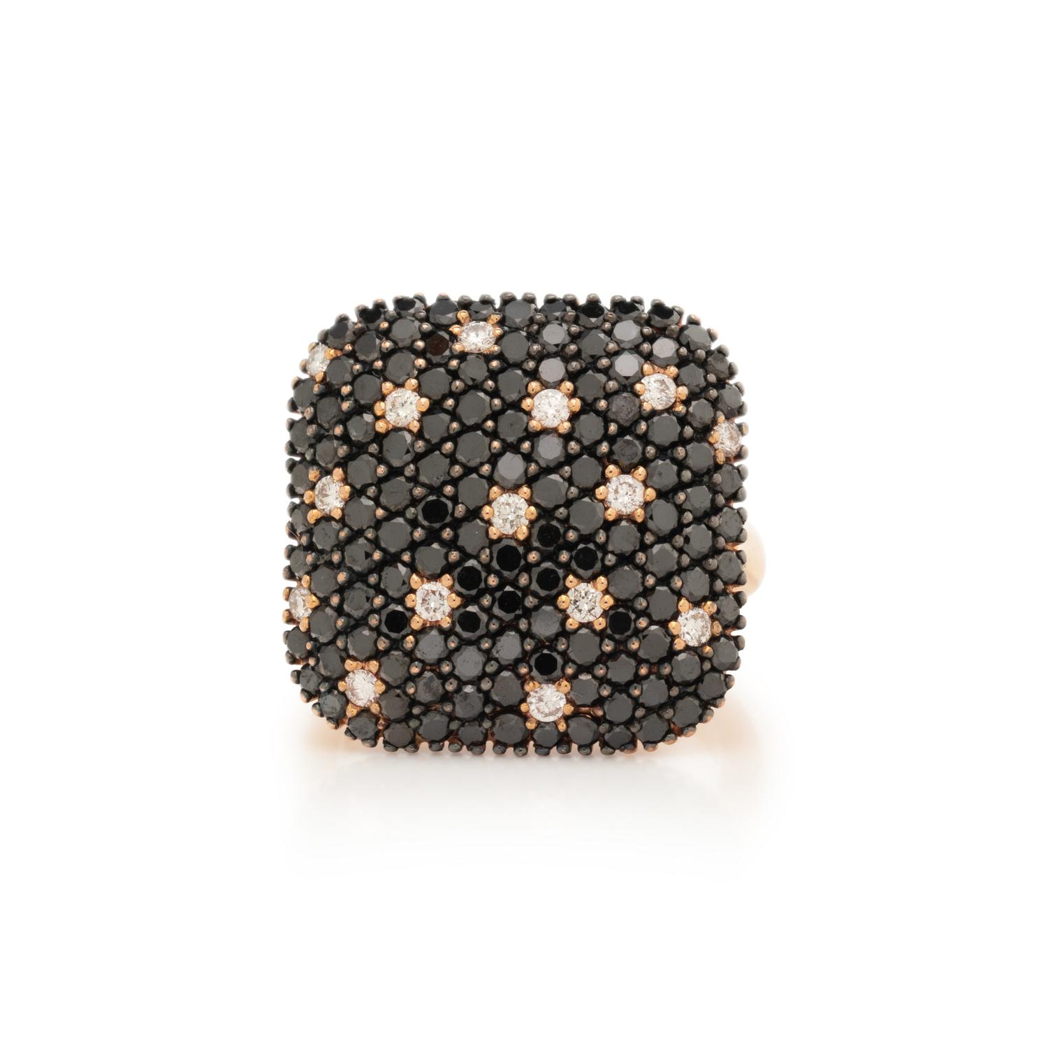 BLACK DIAMOND AND DIAMOND RING